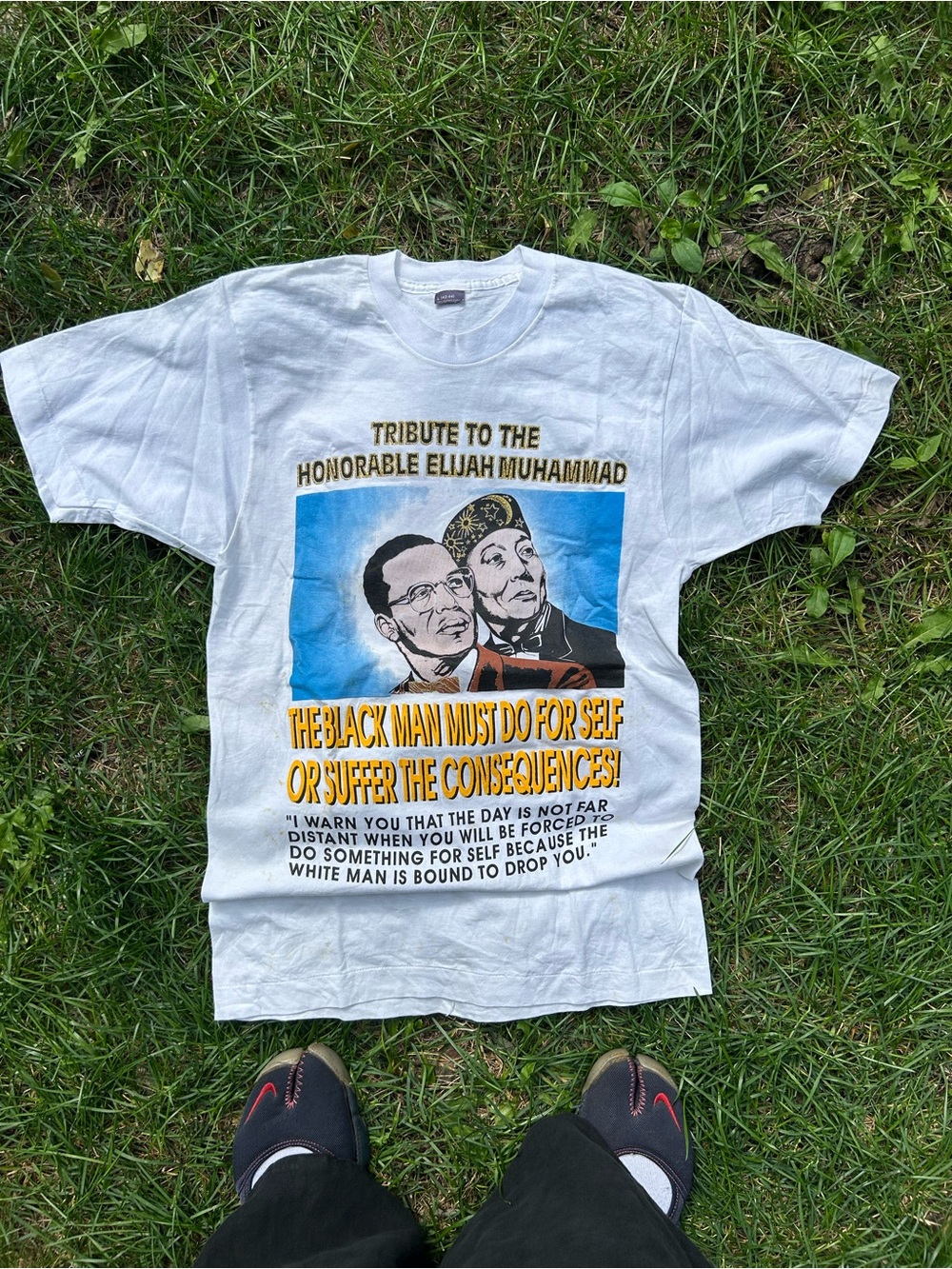 Vintage 80s Elijah Muhammad Tribute Malcolm X Civil Rights Revolutionary shirt